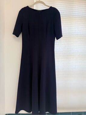 Banana Republic Navy Blue A-Line Midi Dress